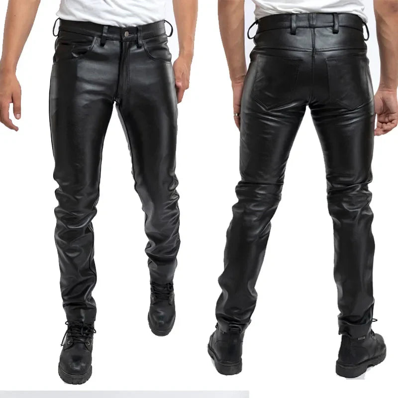 Funki Findz | Pants | Men's Faux Leather Slim Fit Biker Pants