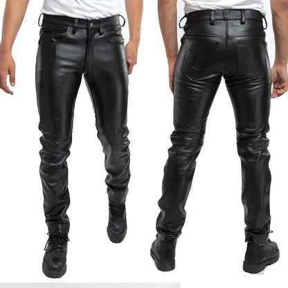 Funki Findz | Pants | Men's Faux Leather Slim Fit Biker Pants