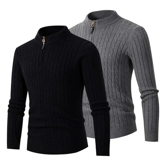 Funki Findz | Sweaters | Men's Slim Mock Neck Knitted Pullovers
