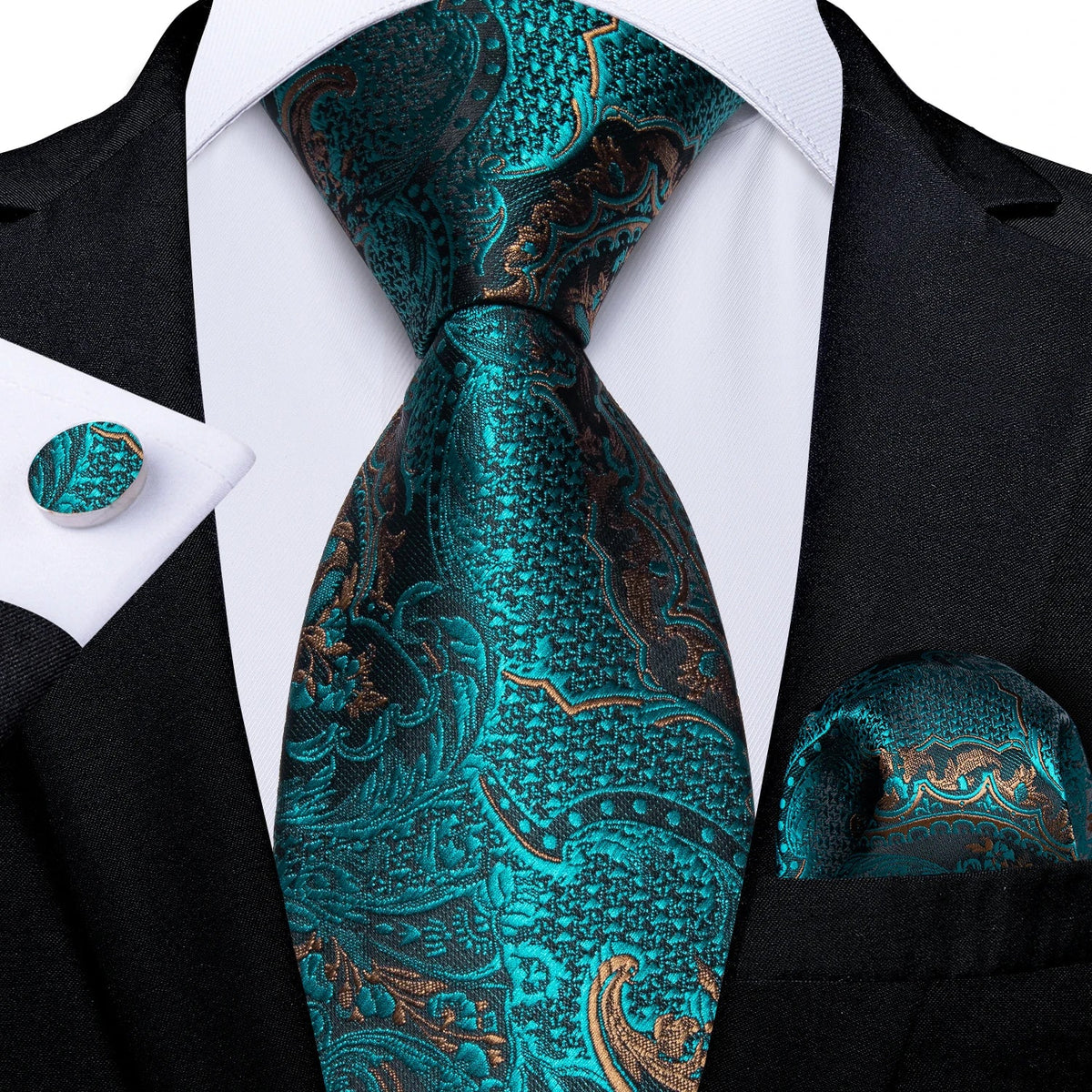 Funki Findz | Neckties | Men's 3Pcs Paisley Wedding Tie Sets