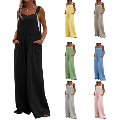 Funki Findz | Pants | Women's Elegant Wide Leg Bib Romper