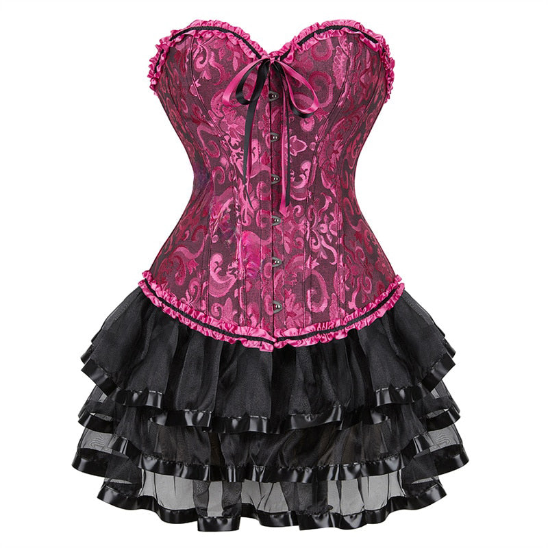 Funki Findz | Dresses | Women's Victorian Corset Dress 2Pcs Set