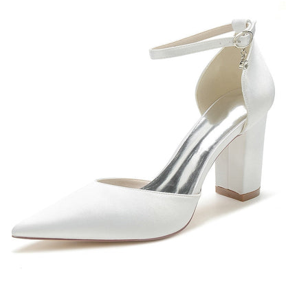 Funki Findz | Shoes | Women's Satin Block Heel Wedding Shoes