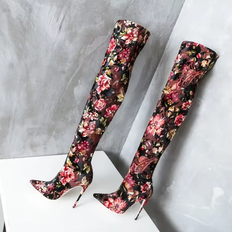 Funki Findz | Boots | Women's Over Knee Stretch Stiletto Boots