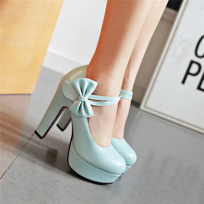 Funki Findz | Shoes | Women's Cute Ankle Bow Wedding Heels
