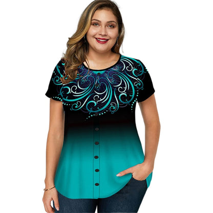 Funki Findz | Shirts | Women's Plus Ombre Top | Casual Summer
