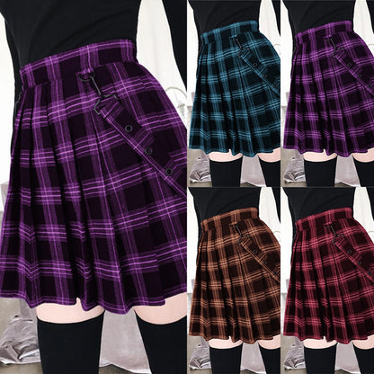 Funki Findz | Skirts | Women's Gothic Suspender Mini Skirt | Plaid