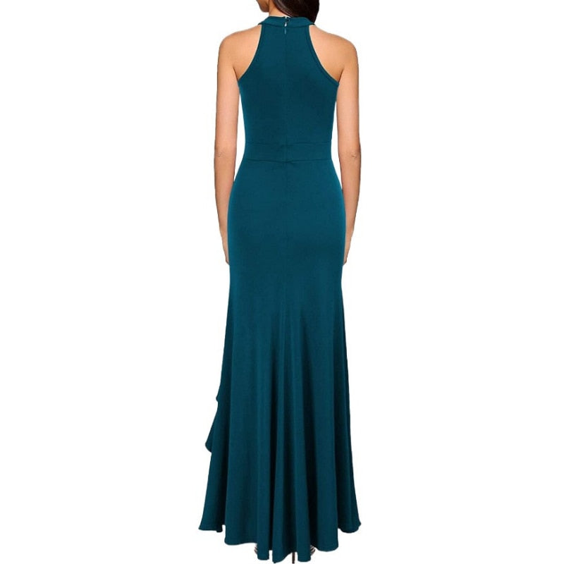 Funki Findz | Dresses | Women's High Split Ruffled Hem Long Dress