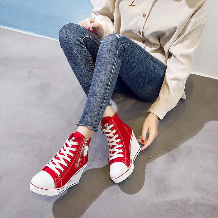 Funki Findz | Boots | Women's High Platform Zipper Sneakers