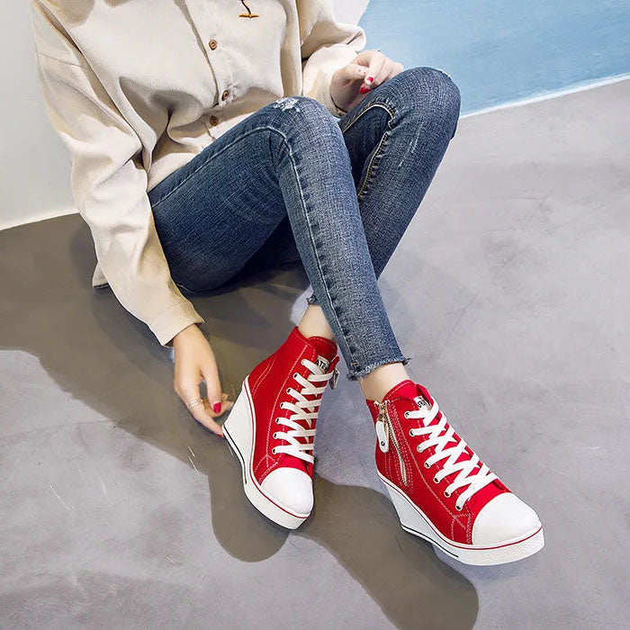 Funki Findz | Boots | Women's High Platform Zipper Sneakers