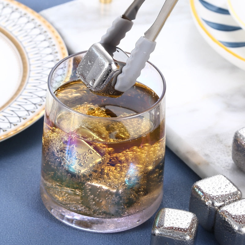 Funki Findz | Whisky Stones | Gold Stainless Steel Ice Cube Sets
