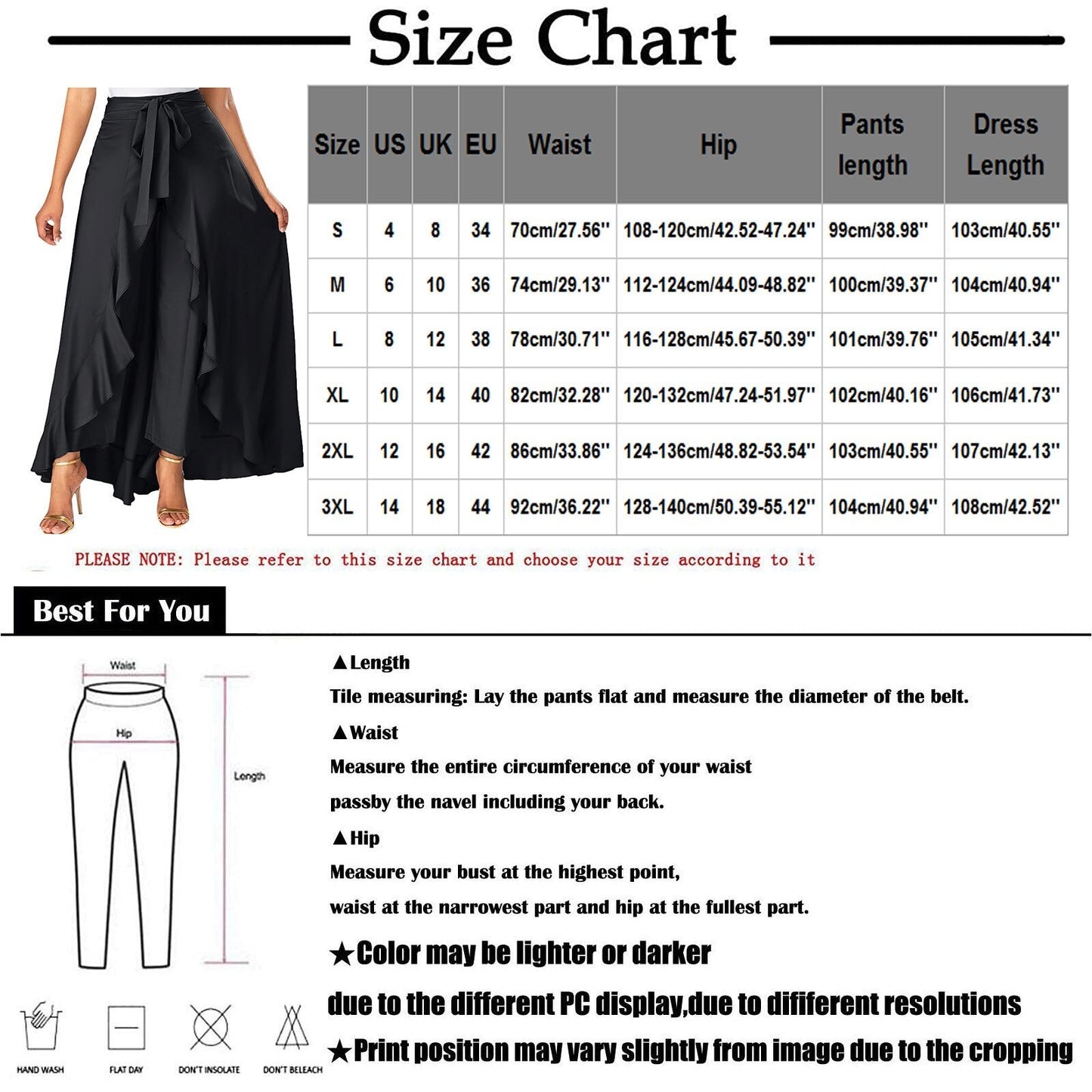 Funki Findz | Skirts | Women's Elegant Long Ruffled Skirt Pants