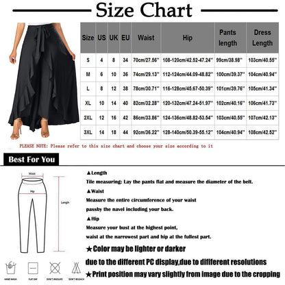Funki Findz | Skirts | Women's Elegant Long Ruffled Skirt Pants