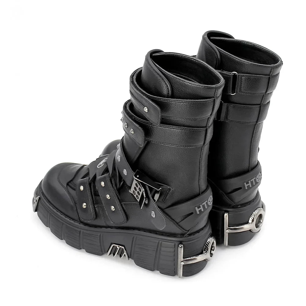 Funki Findz | Boots | Women's Gothic Punk Buckle Strap Boots