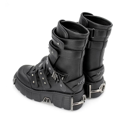 Funki Findz | Boots | Women's Gothic Punk Buckle Strap Boots