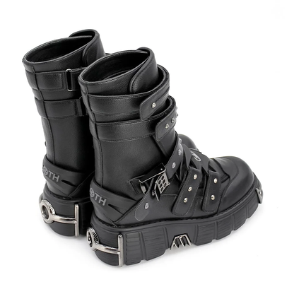 Funki Findz | Boots | Women's Gothic Punk Buckle Strap Boots