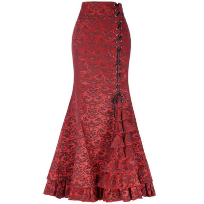 Funki Findz | Skirts | Women's Gothic Vintage Ruffled Long Skirts