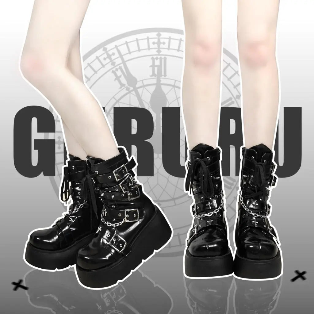 Funki Findz | Boots | Women's Gothic Platform Wedge Boots