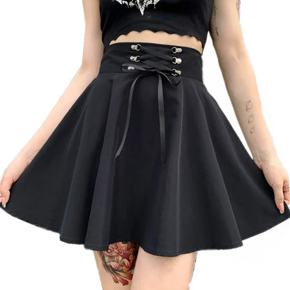 Funki Findz | Skirts | Women's Punk Lace Up Pleated Mini Skirts