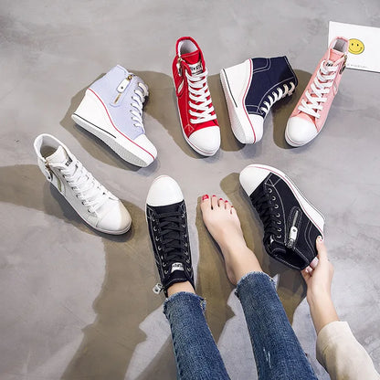 Funki Findz | Boots | Women's High Platform Zipper Sneakers