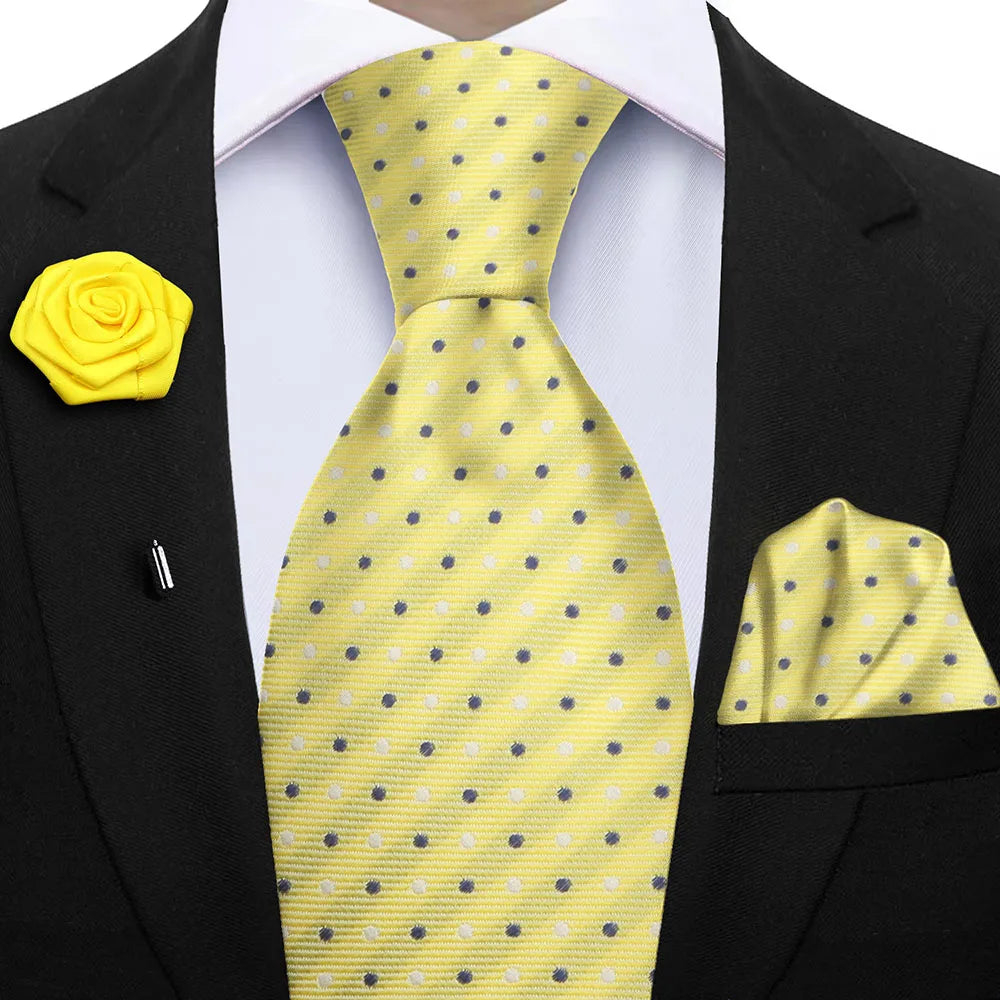 Funki Findz | Neckties | Mens 3Pcs Tie Set | Tie Hanky Corsage