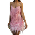 Funki Findz | Dresses | Women's Sequin Feather Fringe Dress