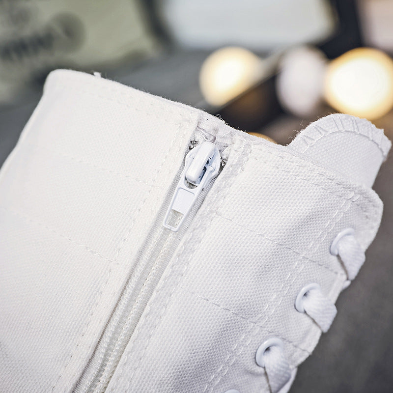 Funki Findz | Boots | Women's Lace Up Canvas Knee High Boots