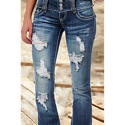 Funki Findz | Pants | Women's Ripped Low Rise Bootcut Jeans