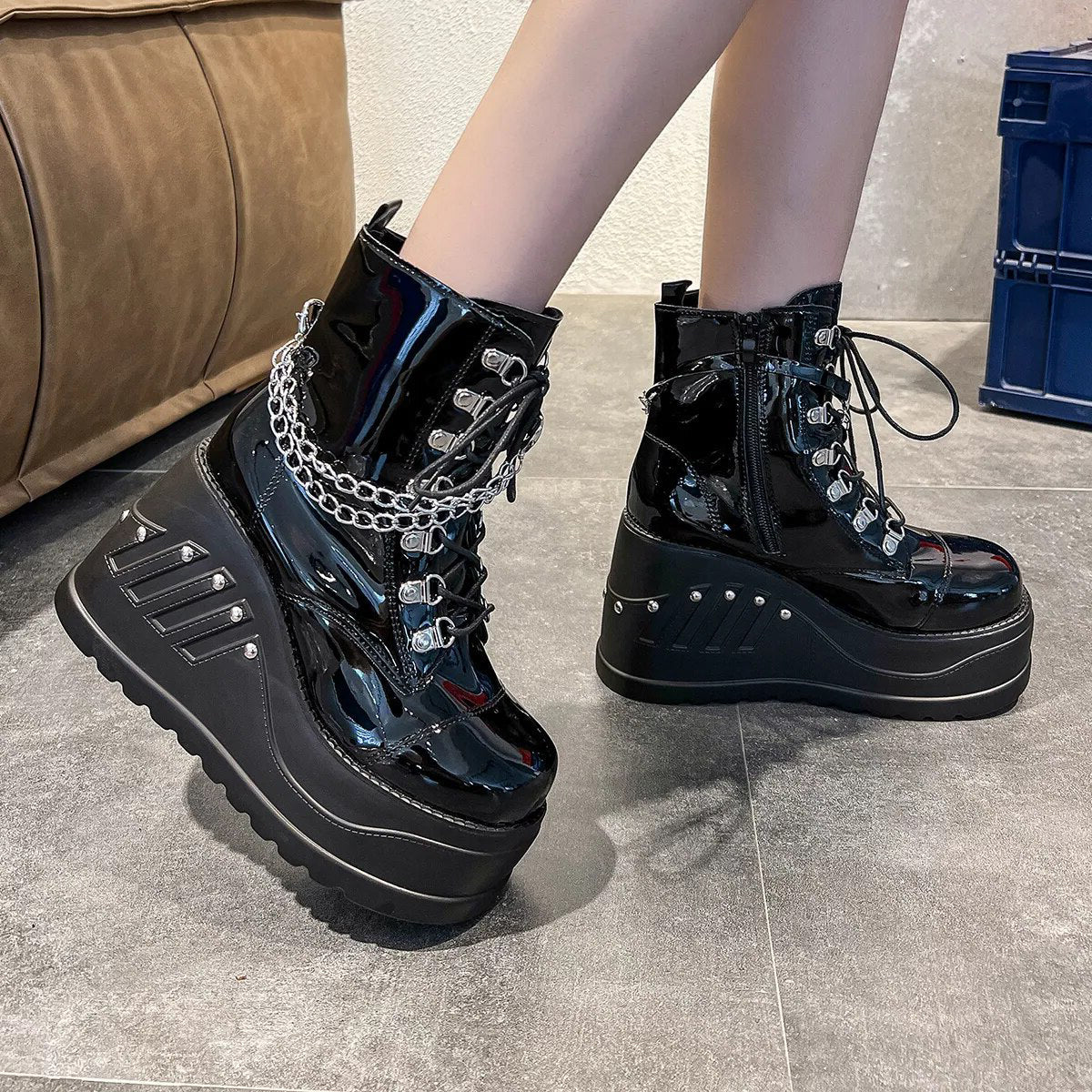 Funki Findz | Boots | Women's Gothic Punk Platform Ankle Boots
