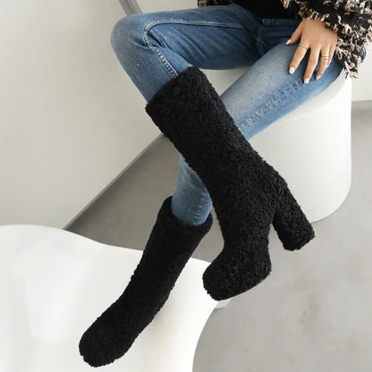 Funki Findz | Boots | Women's Fuzzy Faux Wool Platform Boots