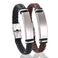 Funki Findz | Bracelets | Unisex Titanium Woven Leather Bracelet