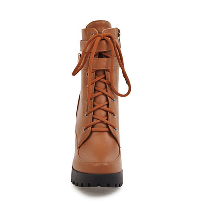 Funki Findz | Boots | Women's Block Heel Buckle Strap Ankle Boots