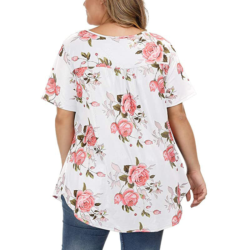 Funki Findz | Shirts | Women's Plus Floral Print Loose Fit Shirts
