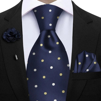 Funki Findz | Neckties | Mens 3Pcs Tie Set | Tie Hanky Corsage