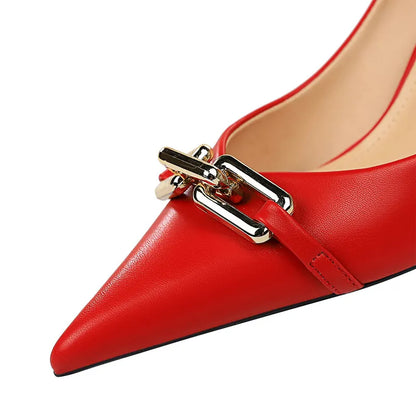 Funki Findz | Shoes | Women's Pointed Toe Metal Buckle Pumps