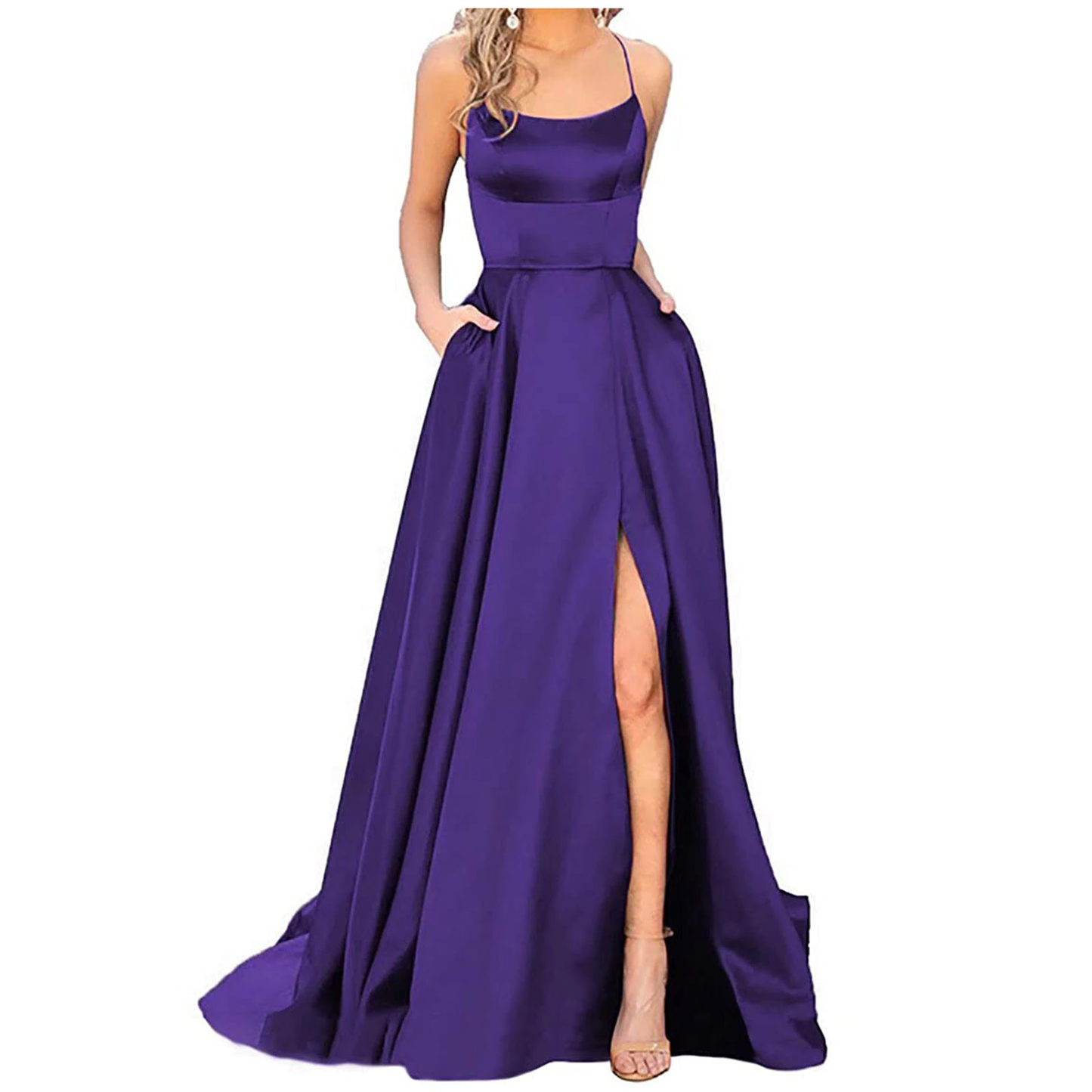 Funki Findz | Dresses | Women's Elegant Long Satin Prom Dress