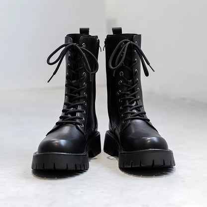 Funki Findz | Boots | Men's Lace Up Mid-Calf Biker Boots