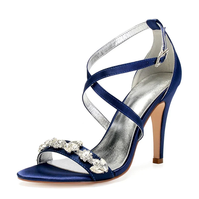 Funki Findz | Shoes | Women's Luxury Satin Crystal Bridal Sandals