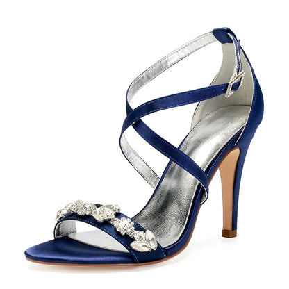 Funki Findz | Shoes | Women's Luxury Satin Crystal Bridal Sandals