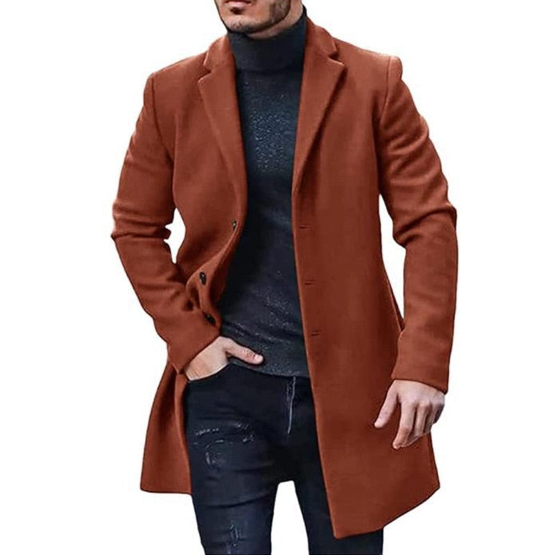 Funki Findz | Jackets | Men's Mid Thigh Lightweight Woolen Coat