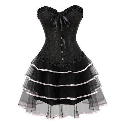 Funki Findz | Dresses | Women's Victorian Corset Dress 2Pcs Set