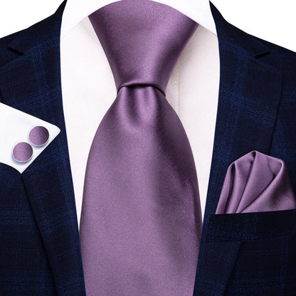 Funki Findz | Neckties | Men's Purple Silk Wedding 3Pcs Tie Set