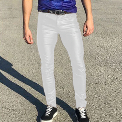 Funki Findz | Pants | Men's Punk Casual Faux Leather Pants