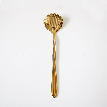 Funki Findz | Spoons | Vintage Gold Flower Coffee Spoons 8 Pcs