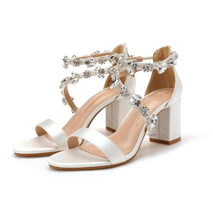 Funki Findz | Shoes | Women's Crystal Silk Wedding Sandals