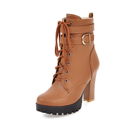 Funki Findz | Boots | Women's Block Heel Buckle Strap Ankle Boots