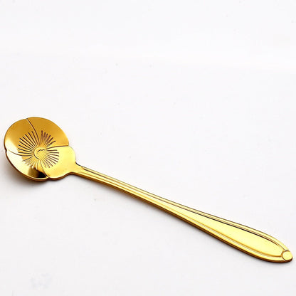 Funki Findz | Spoons | Vintage Gold Flower Coffee Spoons 8 Pcs