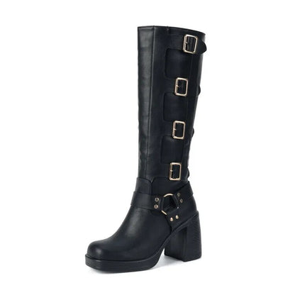 Funki Findz | Boots | Women's Gothic Punk Multi-Buckle Boots