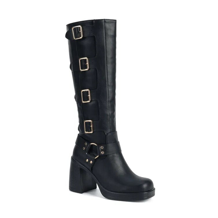 Funki Findz | Boots | Women's Gothic Punk Multi-Buckle Boots