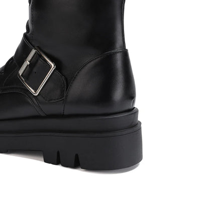 Funki Findz | Boots | Women's Punk Buckle Strap Wedge Boots